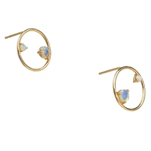 925 Sterling Silver Trendy GIA Certified Pear Shaped White <b>Opal</b> Solitaire <b>Stud</b> <b>Earrings</b> for Wedding & Anniversary Gift - Product Image 4