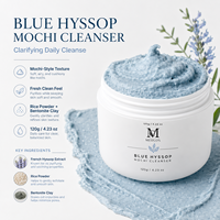 MEIZCOS Nettoyant Visage Mochi 120g Rose Riz Hyssop Bleu Riz Frais Riz Brun Pâte Nettoyante Crémeuse Douce Lisse Soin Quotidien