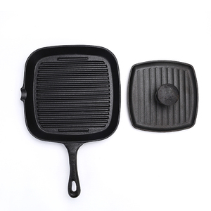 Cast Iron Professional Barbeque Steak <strong>Grill</strong> <strong>Pan</strong> with Bacon Press - Product Image 6