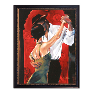 Handmade <strong>Hot</strong> Romantic Lovers Spanish Flamenco Dancers Oil Painting