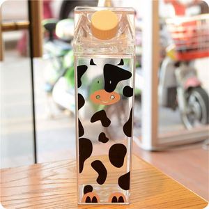 Milk Carton Shaped 17Oz 34Oz 1000Ml <b>Juicing</b> <b>Bottles</b> Double Wall Clear Acrylic <b>Plastic</b> Transparent Square Milk Box <b>Bottle</b> - Product Image 3