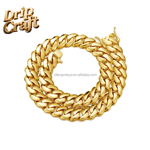 Cadena Cubana Hip Hop de 14k-18k, Acero Inoxidable 904L, Hebilla de Cabeza de Dragón con Baño Electrolítico Encriptado, Collar Redondo con Acabado Pulido - Product Image 6
