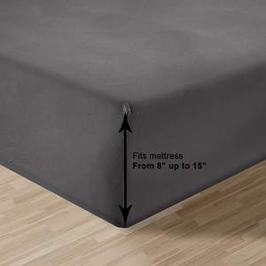 Çarşaf Set 4 parça 400 iplik sayısı çarşaf % 100 pamuk organik kraliçe boyutu örgü Ultra yumuşak pamuk yatak çarşafı yatak için - Product Image 6