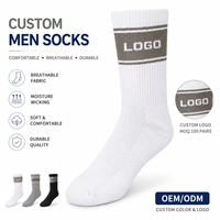 Chaussettes de sport personnalisées en gros pour hommes, à rayures, côtelées, couleurs unies, douces, respirantes, avec semelle en maille, en coton pour l'entraînement