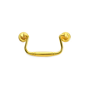 Furniture Handle Zinc Alloy Bright <b>Gold</b> Bar Shape <b>Cabinet</b> Drawer Pull 99mm Length Traditional Design Durable - Product Image 4
