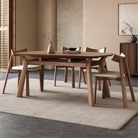 Ensemble de table à manger en bois massif pour appartement, table à manger pliable 6 places à vendre, style rétro, dernière table à manger avec plateau en bois