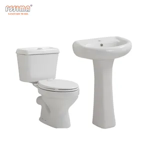 Africa wc toilet basin set twyford Ghana four pieces white toilet