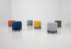 Tabouret repose-pieds rond en velours, avec jambes en métal, personnalisé, <span class=keywords><strong>de</strong></span> couleur gris nuit, offre spéciale - Product Image 4