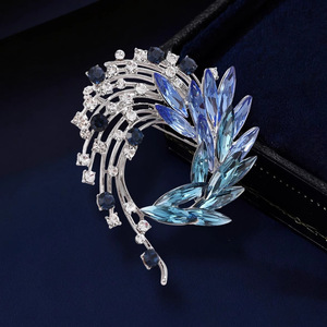 Broches de Cristal con Forma de Flor, Botones de Estrás, Aleación Chapada en Oro, Personalizados, Unisex, Regalo para Compromiso, Boda, Fiesta - Product Image 4