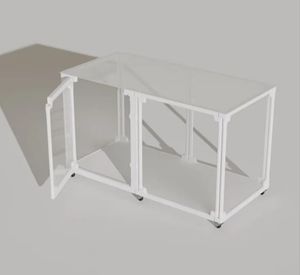 Современный стальной забор для домашних животных сплошной пластиковый пуговичный ограждение для домашних собак клетка против кошачьей двери барьер с рисунком животных сетчатый материал - Product Image 4