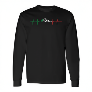 T-shirt a maniche lunghe per alpinismo e arrampicata con bandiera italiana Heartbeat - Product Image 2
