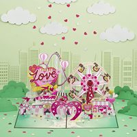 Amour carnaval 3D saint valentin carte d'anniversaire amour carrousel créatif cirque carte-cadeau cadeau de vacances