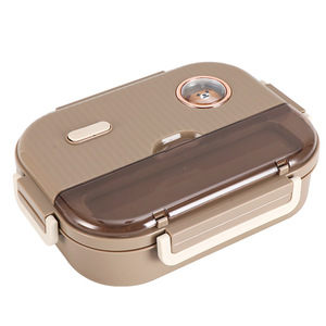 Stainless Steel <b>Lunch</b> <b>Box</b> 304 Rectangular <b>Insulated</b> Compartmental With Utensils For Students And Office Workers - Product Image 4