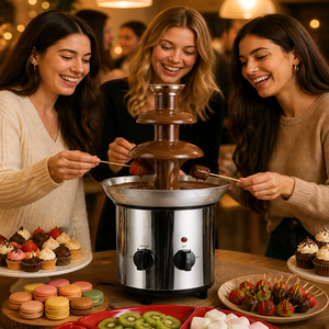 <span class=keywords><strong>Fontaine</strong></span> à <span class=keywords><strong>chocolat</strong></span> électrique avec système de vis sans fin, 3 niveaux en acier inoxydable, pour anniversaires et réunions de famille, installation facile - Product Image 6
