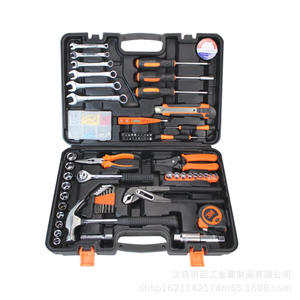 Juego de herramientas de reparación automotriz Yiwu Juge Metal Tools, kit de herramientas manuales de acero al carbono métrico de 1/2 pulgada con estuche para uso en automóviles y en el hogar. - Product Image 1