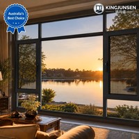 Ventanas Abatibles de Aluminio AS2047 con Doble Acristalamiento para Ahorro de Energía, Sistema de Vivienda Tranquila para Casas de Descanso junto al Lago Y05