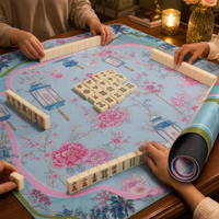 Tapis de table de mahjong imperméable, base en caoutchouc antidérapante, tapis épais pour mahjong, protection de surface pour jeu de tuiles