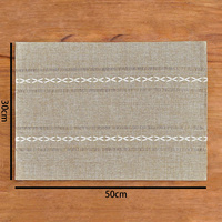 Set de table en lin tissé naturel personnalisé, résistant à la chaleur, lavable, pour la décoration de table à manger et de cuisine