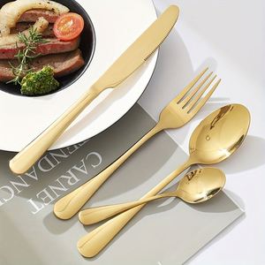 Wholesale Metal <b>Cutlery</b> Knife Fork Spoon for Wedding Restaurant Modern Elegant Stainless Steel Flatware <b>Set</b> - Product Image 4