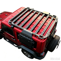 Rak Atap Platform Aluminium 2018-2025 4-Pintu Hard Top Off-Road Pengangkut Barang Atap untuk Jeep Wrangler JL JLU