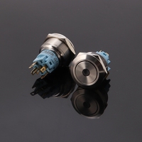  Interrupteur à bouton-poussoir LED certifié CMP IP65 22 mm, étanche, en métal, conforme à la norme ROHS, courant maximal 5A