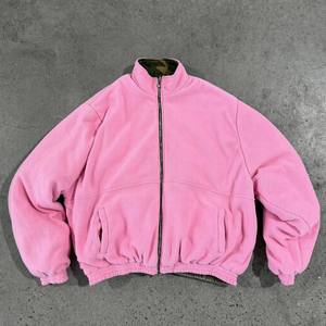 Veste d'extérieur zippée réversible 2-en-1 en <span class=keywords><strong>polaire</strong></span> rose, color block, épaisse et chaude, 100 % polyester, vente en gros, ODM - Product Image 1