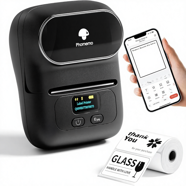 Phomemo M110 Label Makers - Barcode Label Printer  Label Maker Portable Thermal Printer for Small Business