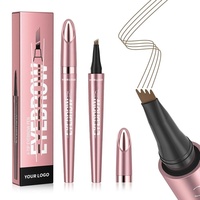 Crayon à sourcils micro-blade waterproof, crayon à sourcils liquide à quatre pointes, traits naturels effet poil, crayon à sourcils effet sourcils sauvages