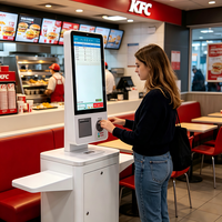 Kiosco Android con Pantalla Táctil Capacitiva 1080p, Soporte de Mesa, Sistema POS de Autoservicio, WiFi, para Cafetería, Panadería, Tienda, Bar de Snacks, con Pago por Código QR