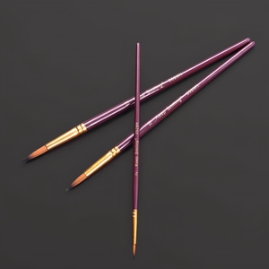 Keep Smiling Art Supplies – Ensemble de 3 pinceaux à poignée en bois pour peinture <span class=keywords><strong>acrylique</strong></span>, aquarelle et huile - Product Image 6