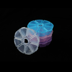8 Compartment Round Plastic Storage Box With Lid For Jewelry Beads Rhinestones DIY Mobile Phone Accessories Organizers - Product Image 1