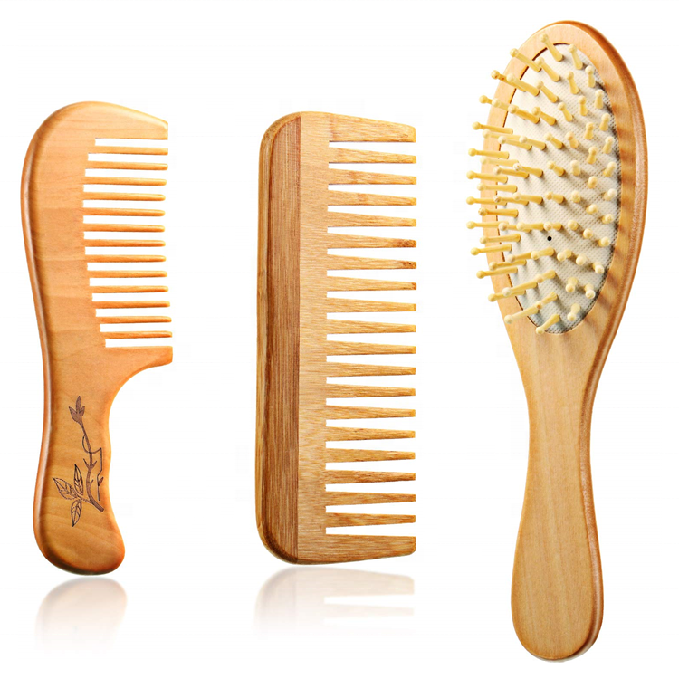 3 шт деревянный гребень натуральный зеленый сандалового дерева гребень бамбук щетина волосы для ухода за волосами