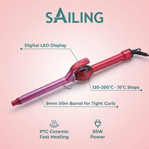 Rizador de <span class=keywords><strong>Pelo</strong></span> Delgado de 9 mm SC3-1011 con Revestimiento Cerámico, Calentamiento PTC, Pantalla LCD Digital, para Hombres, Rizos Afro, Uso en Salón - Product Image 3