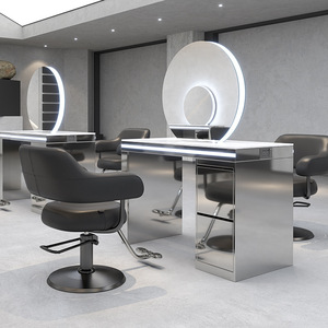 Silla de Barbero LUXMARS de Alta Gama, Resistente, con Bomba Hidráulica, Tapizada en Cuero Sintético, con Reposapiés Ajustable para Uso en Exteriores - Product Image 3