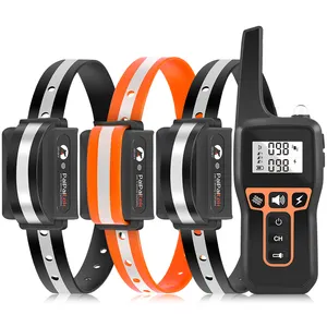 IPX7 Waterproof Rechargeable Dog Static Shock Collar Dog Collar With Remote Control Shock And Vibration Collars Pet Trainer