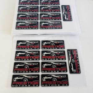 สติกเกอร์เรซิ่นอีพ็อกซี่แบบตัด 3 มิติ พิมพ์โลโก้ตามสั่ง กันน้ำ สำหรับโฆษณา พร้อมพื้นหลังสีเงิน - Product Image 5