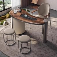 Table à thé italienne de luxe légère, tabouret de négociation, chaise de loisirs, chaise de réception haut de gamme, mobilier design de luxe léger