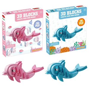 Hot Bán Đại Dương Mô Hình Động Vật Câu Đố Đồ Chơi Hai Màu Sắc EVA Bọt Tự Làm Lắp Ráp 3D Cá Heo Trò Chơi Ghép Hình Câu Đố Trò Chơi Cho Trẻ Em - Product Image 3