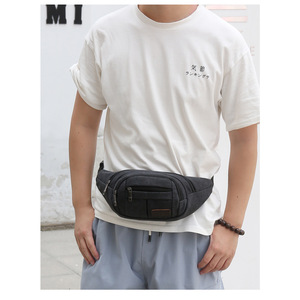 Men's Waist Bag Canvas Multi Pocket Urban Minimalist Design Everyday Outfits - Product Image 4
