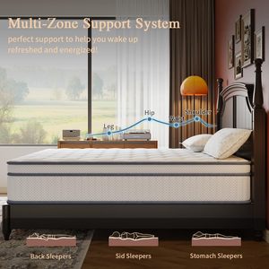 <span class=keywords><strong>Matelas</strong></span> hybride à ressorts ensachés, taille King/Queen/Single, design moderne, <span class=keywords><strong>pour</strong></span> chambre d'hôpital, épaisseur 20 cm, respirant - Product Image 5