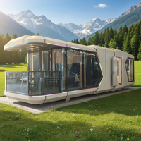 Nouvelle conception de maison modulaire respirante moderne de 20 pieds, 40 pieds, 40FR, hôtel-capsule préfabriqué avec remorque pour utilisation en appartement
