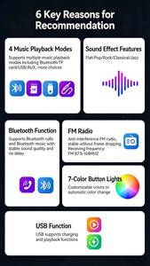 เครื่องเล่น MP3 แบบถอดได้พร้อมหน้าจอ LCD 1 Din วิทยุติดรถยนต์อเนกประสงค์ บลูทูธ กล่องดำ - Product Image 6