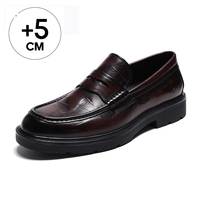 Mocassins à pampilles pour hommes en cuir pleine fleur, rehaussant la taille de 5 cm, fabrication artisanale de 30 ans, vente en gros OEM ODM
