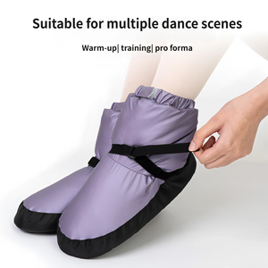 Bottines chaudes pour femmes en cuir véritable doux avec doublure en PU, semelle épaisse imperméable, antidérapantes, chaussures de danse d'hiver, ballerines - Product Image 3