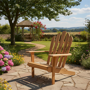 Silla Adirondack para Patio, Ligera y Duradera, de Madera de Teca, Muebles de Exterior para Jardín y Parque, Comodidad - Product Image 6