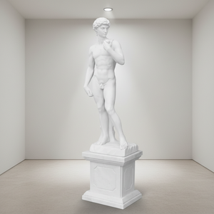 ミケランジェロ ダビデ像 白大理石彫刻 台座付き 等身大 大理石 ダビデ像 装飾用 - Product Image 2