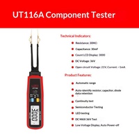 Testeur professionnel de composants CMS UT116A UT116C avec identification automatique, pince de test RCD LED Zener Diode pour usine électronique
