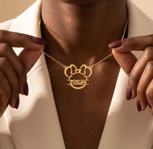 Collares Personalizados con Colgante <span class=keywords><strong>de</strong></span> Iniciales <span class=keywords><strong>de</strong></span> Dibujos Animados <span class=keywords><strong>para</strong></span> <span class=keywords><strong>Mujer</strong></span>, Collar con Placa <span class=keywords><strong>de</strong></span> Nombre Chapada en Oro <span class=keywords><strong>de</strong></span> Acero Inoxidable - Product Image 2
