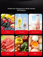 Vitrine Réfrigérée Commerciale Ouverte à Refroidissement par Air, Congélateur à Rideau d'Air pour Supermarché, Boissons et Fruits Frais