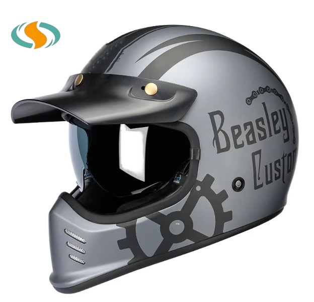 New ABS Material Full Face Motorcycle Helmet with Nylon Lining Size L 1 Year Warranty